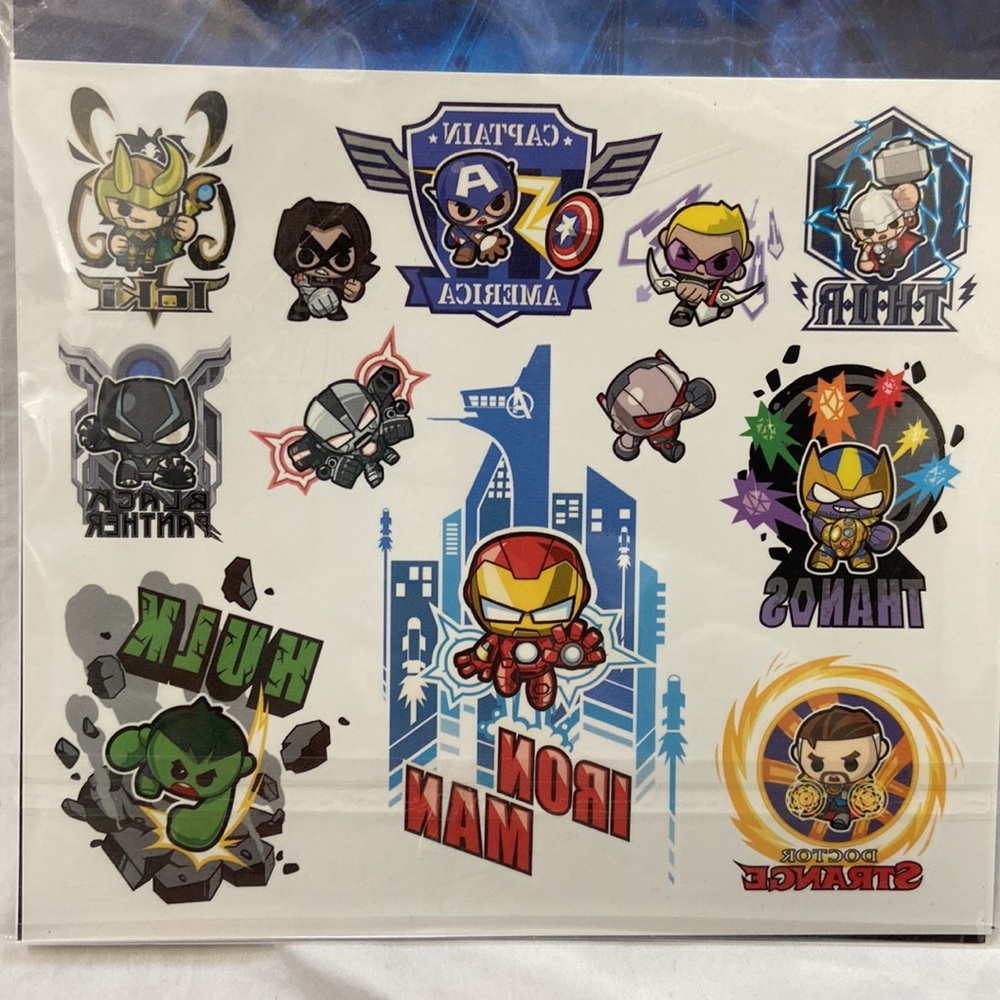 Marvel Avengers temporary tattoos. 24 tattoos. NWT. - Picture 5 of 7